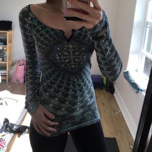 Free People long sleeve Thermal Waffle shirt
